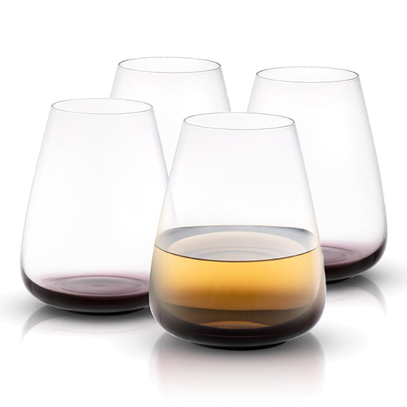 Black Swan Stemless White Wine Glasses  Set of 4